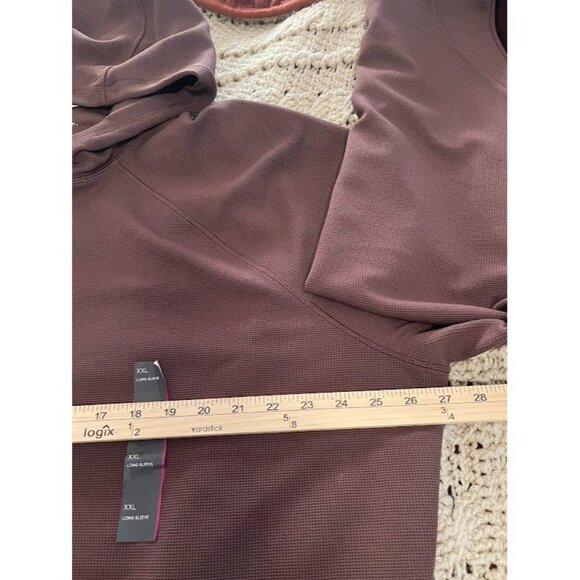 All In Motion‎ XXL Long Sleeve Brown Hoodie  Recycled Polyester & Spandex - Picture 8 of 16